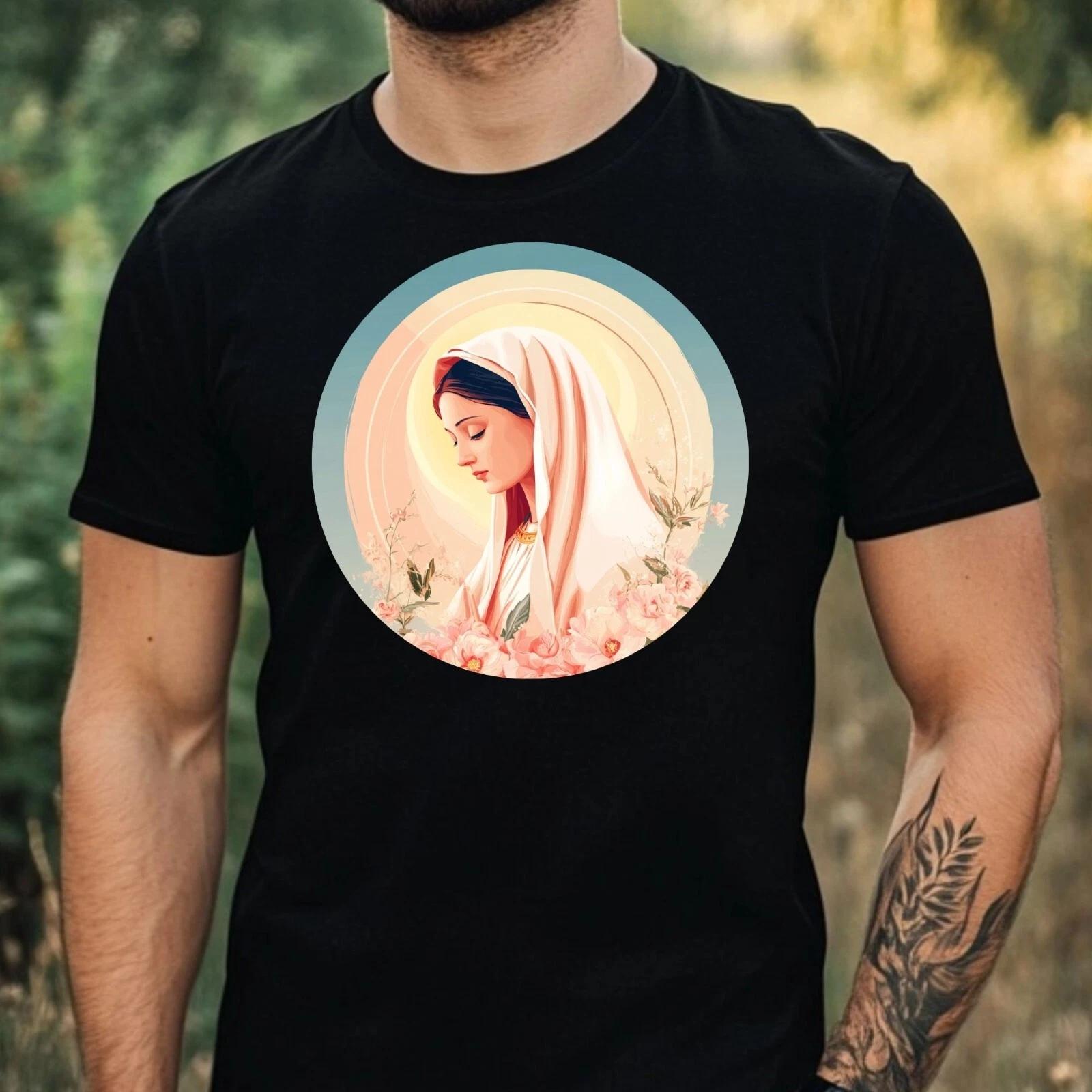 T-Shirt Herren Jungfrau Maria Motiv Baumwolle Größe XS bis 5XL L
