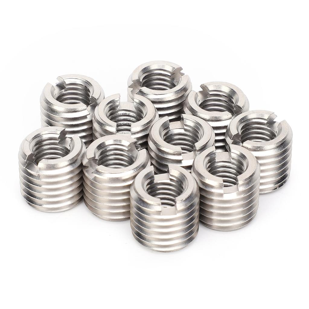 10Pcs Thread Inserts Male Female Reducing Nut Repair Tool Stainless Steel Fastener Hardware