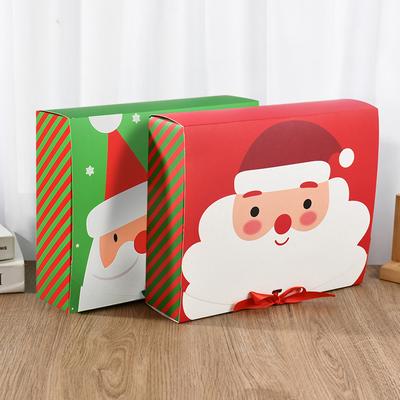 2/4Pcs Christmas Gift Box Santa Claus Large Cookie Snack Cake Packaging Box Xmas Noel Navidad Kids Gift Home Decor 2025 New Year