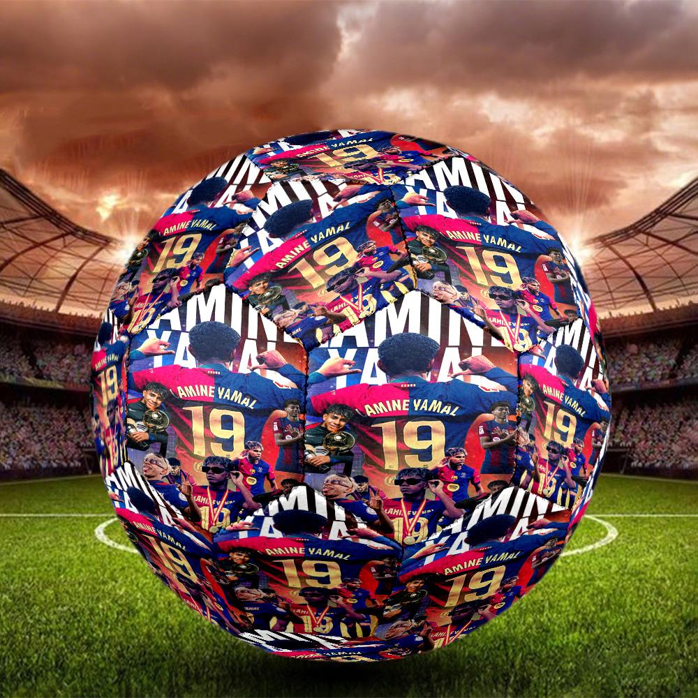 Lamine Yamal 19 Spain's Number Celebration Soccer Ball Size 5 Football Machine Sewn Indoor/Outdoor Training and Matches Sports Enthusiast Gifts