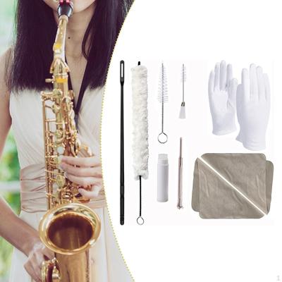 Saksafon Temizleme Kiti Saksafon Temizleyici Tornavida Ağızlık Fırçası Eldivenler Bakım Bakım Seti için