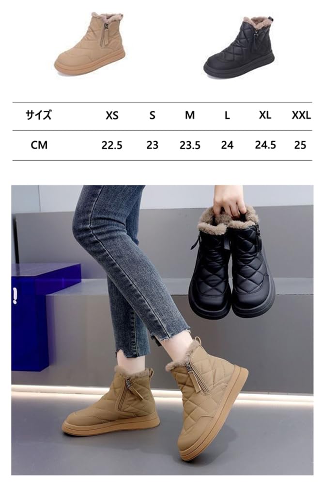 MiraiHiraki Snow Sheepskin Boots with Inner Short Winter Zipper Cold Weather Winter Shoes Women's Boots, Fur, Boots, Boots, Boots, Boots, Non-Slip