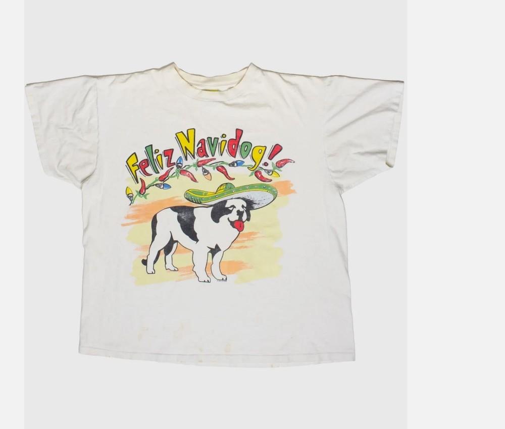 Vintage Distressed Big Dogs Feliz Navidog T-Shirt (1990s) EN463 Unisex T-Shirt S