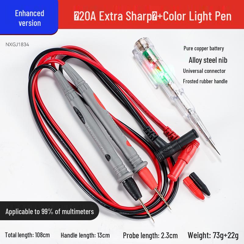 High-Precision Multimeter Test Leads with Sharp Probes and Silicone Wires