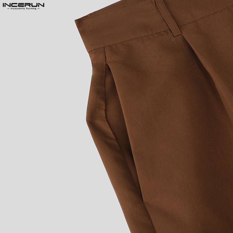 INCERUN Two Piece Suit Men Stitching Lapel Long Sleeve Thin Blazer Long Pants Casual Outfits Sets