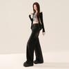 Retro Street American Back Bag Flip Design Jeans Women's New Loose High Waist Versatile Mopping Wide Leg Pants Tide