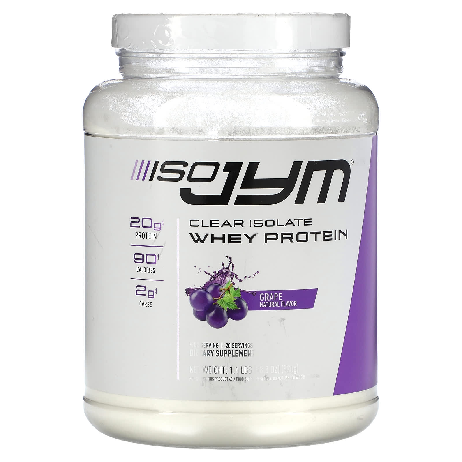 

JYM Supplement Science, Clear Isolate Whey Protein, Grape Flavor, 1.1 lb (18.3 oz)
