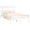 Solid Wood Bed White 120x200 Cm