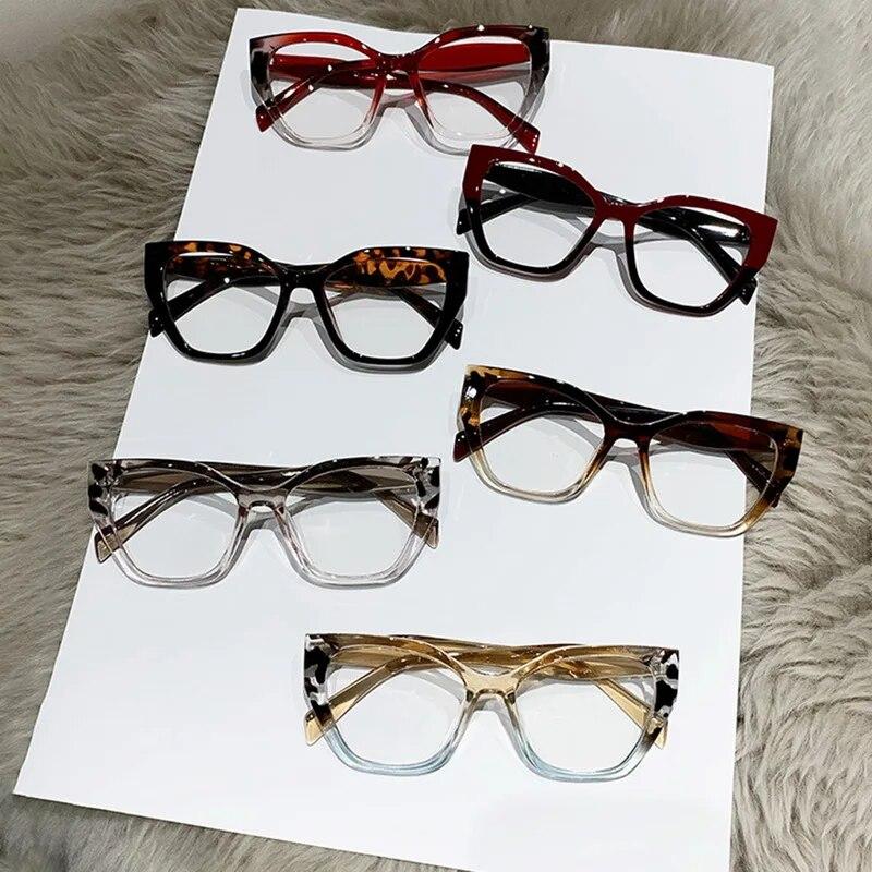 Módní Retro Kočičí Oči Rám Brýle Blokující Modré Světlo Klasické Dámské Počítačové Brýle na Ochranu Očí Leopardí Brýle Oční Optika