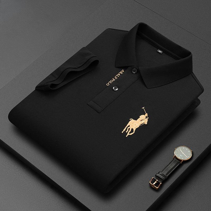 Trend Hub Ny High-end Herre Kortarmet T-skjorte Brodert Krage Poloskjorte Pluss Størrelse Paul Tynn Topp for Menn
