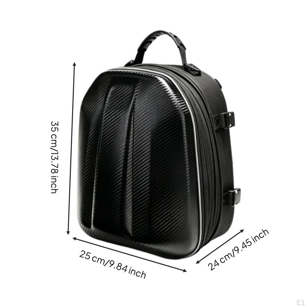Helmets Bag with Rain Cover CarbonFiberStyle Double Use for Commuters, Daily Commuting