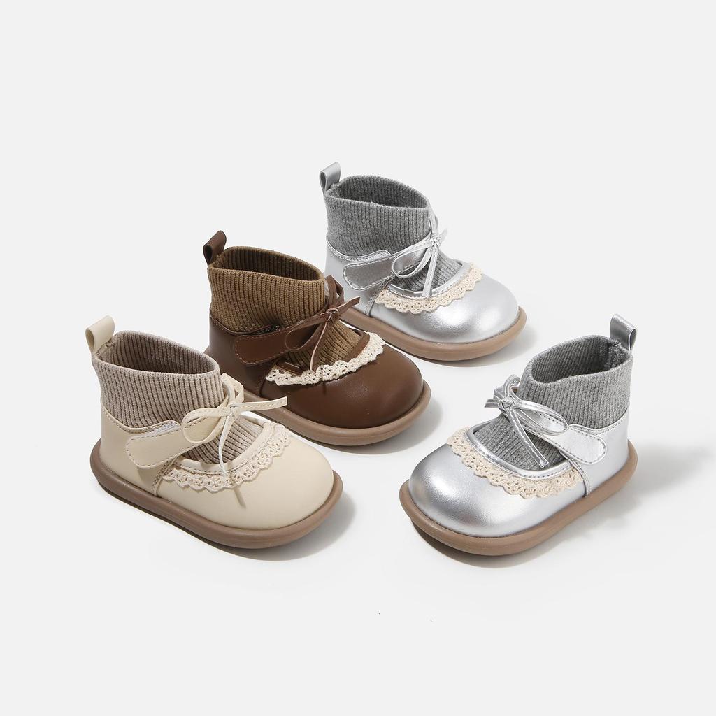 Toddler Girl's Soft Sole Leather Boots - Plush Princess Winter Walking Shoes