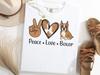 Boxer Peace Love Shirt, Funny Boxer Dog Mom Tee, Dog Lover Gift