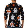 Men's Halloween Printed  Collar Three-Quarter Sleeve