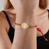 Cazador Edelstahl Heiliger Benedikt Exorzismus Kreuz Armband für Damen Herren Verstellbare Wachsschnur Armbänder Religiöser Schmuck