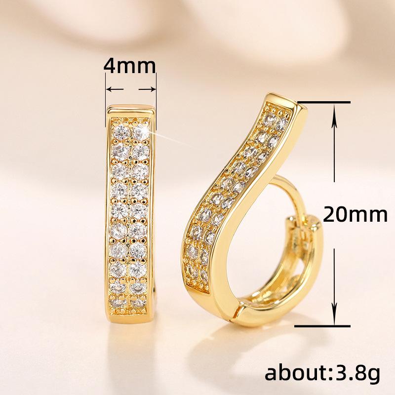 Huitan Unique Design Hoop Earrings Women Hollow Out Irregular Gold Earrings Wedding Engagement Party Luxury Trendy Jewelry