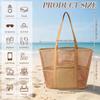 Women's Foldable Mesh Beach Bag: Portable, Single Shoulder, Breathable Handbag for Travel, Shopping, Outdoor, Summer