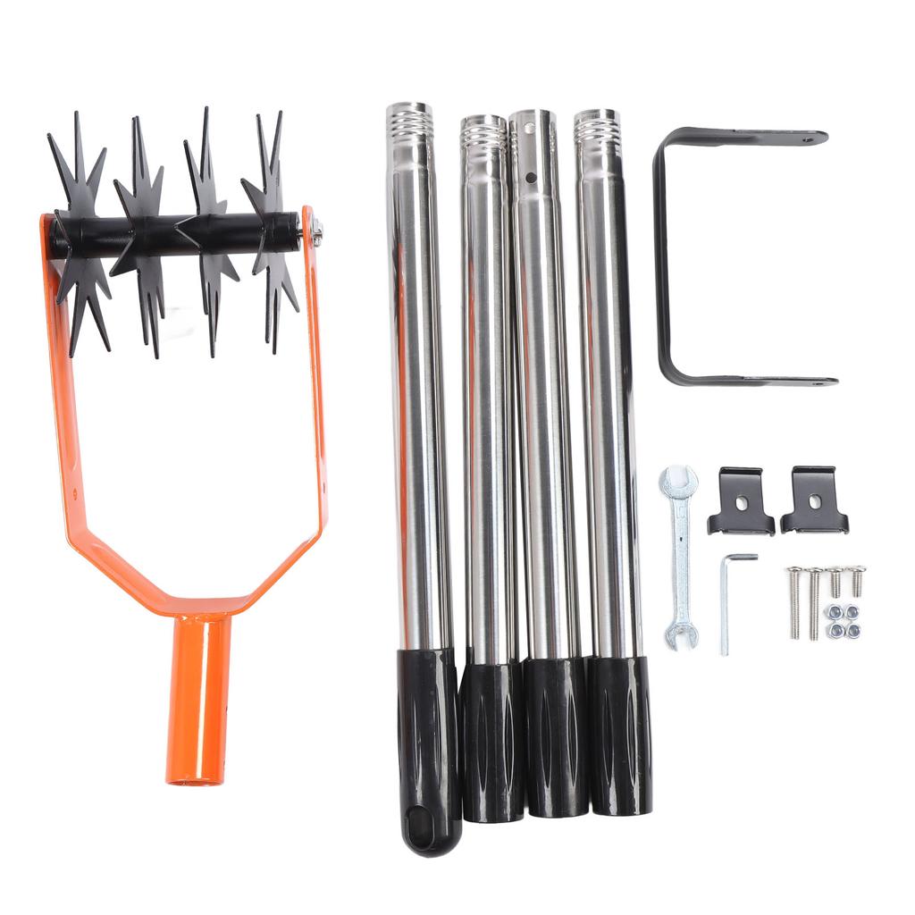 Garden Cultivator Tool Stainless Steel Lawn Reseeding Garden Tool Adjustable Handle Garden Soil