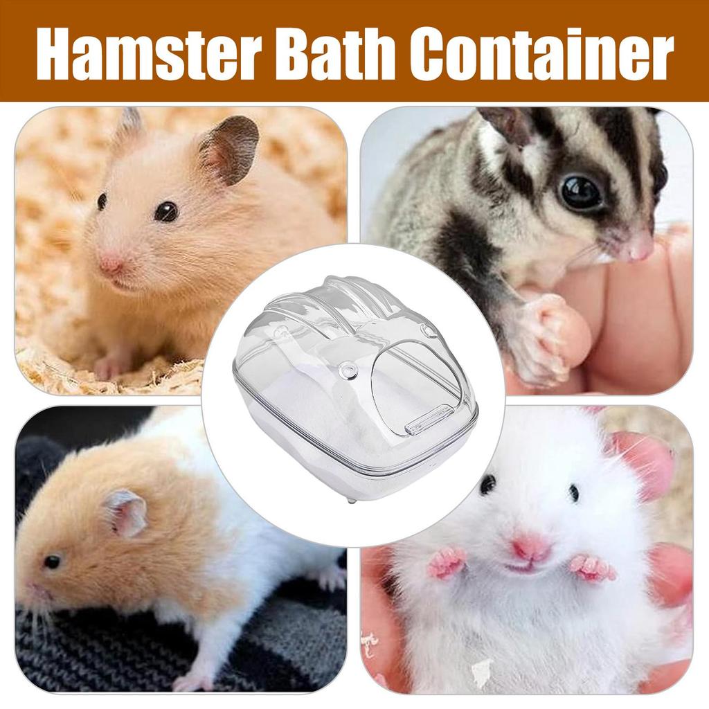 Hamster Bathing Sand Box Chinchilla Shower Bathtub Clear Chinchilla Bathtub Gerbil Body Cleaning Container For Hamster