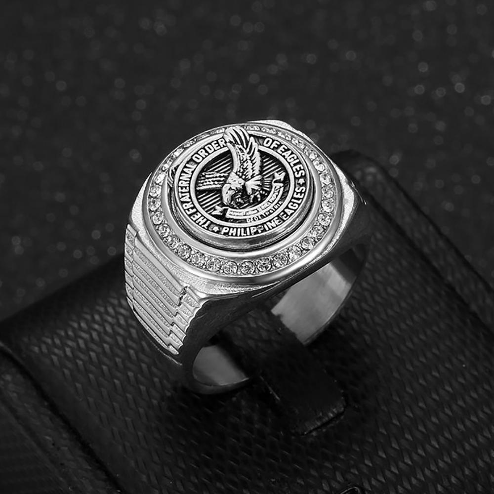 Vintage 316L Stainless Steel Eagle Ring for Men Women Punk Hip Hop Fashion Animal Ring Party Charm Amulet Jewelry Dropshipping