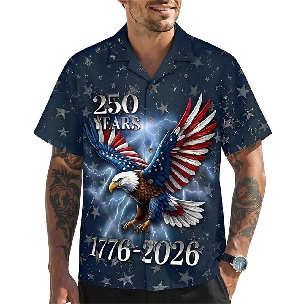 Men's Casual Short-Sleeve Collared Shirt For Spring/Summer