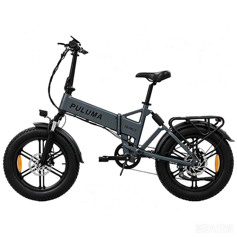 Puluma FM2.0 Foldable Electric Bicycle 20" Fat Tire 750W Peak Motor Fully Suspended Adult Electric Bike 7 Speed Dual Disc Brakes 48V 15Ah