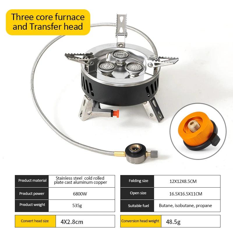 6800W/11000W Camping Gaskocher Outdoor Tragbarer Ofen Picknickkocher mit Aufbewahrungstasche Touristenbrenner Barbecue Tourismusbedarf