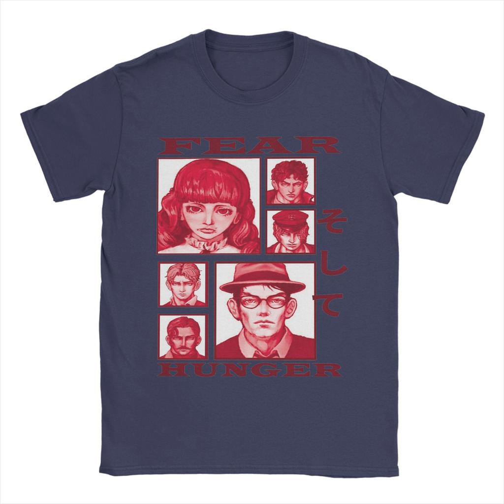 Novelty Fear And Hunger Indie Horror T-Shirt Men Round Neck Short Sleeve Tops  Cotton Summer Clothes