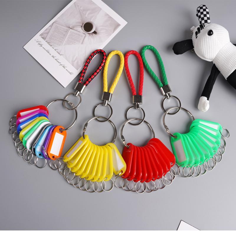 Leather Handheld Classification Key Card 10 Signboards Keychain Hanging Handheld Keychain Rentals Labels Storage Tags