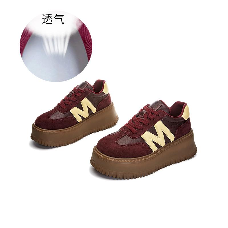 

Foam sole leather German training shoes women s 2025 spring new muffin shoes casual versatile women s shoes high top white shoes women 35 красный