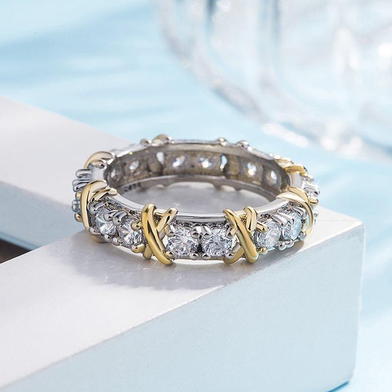 Fashion Cubic Zirconia Delicate Women Weight Loss Ring Couple Health Care Jewelry Cross Geometric CZ Dancing Party Wedding Rings