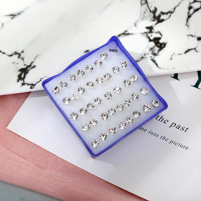 Black Zircon Stud Earrings: Cute & Simple Korean Style for Girls