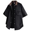 8XL Büyük Kısa Kollu Gömlek Erkek Kontrast Retro Hafif Güneş Korumalı Bol Gömlek