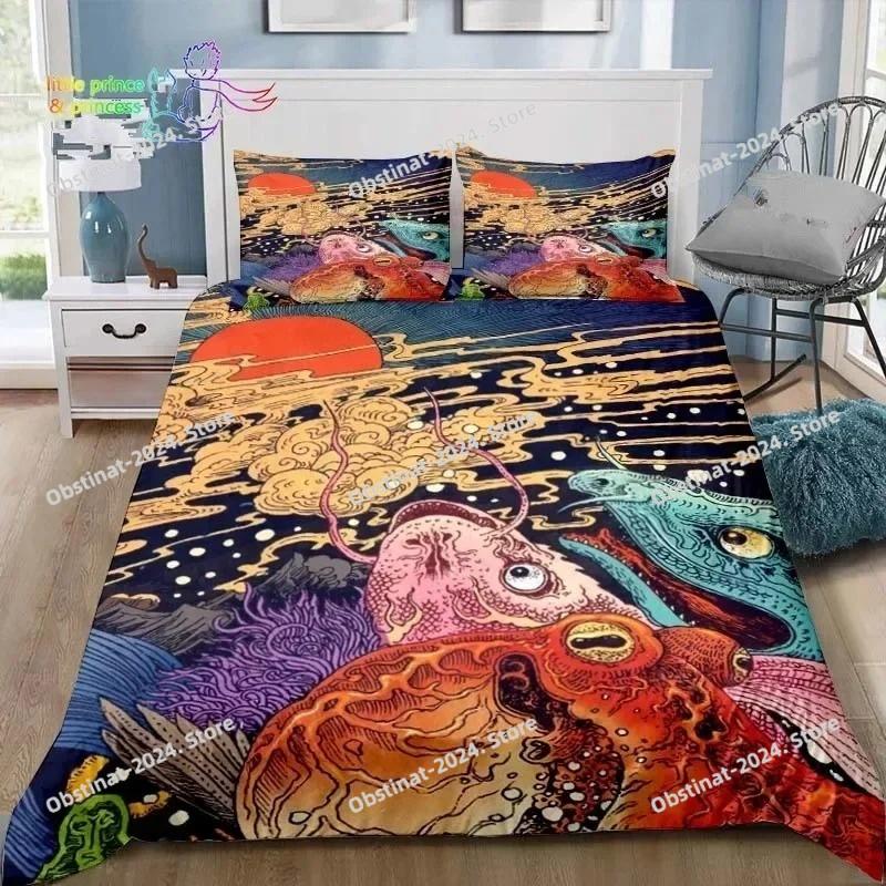 Japanese Style Scenery Art Bedding Set Single Twin Full Queen King Size Bed Set Adult Kid Bedroom 3D Print Bedding Gift