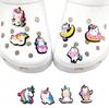 Cartoon Unicorn Clog Shoe Buckles & Flower Charms - Kids' Birthday Gift & Garden Shoe Accessories