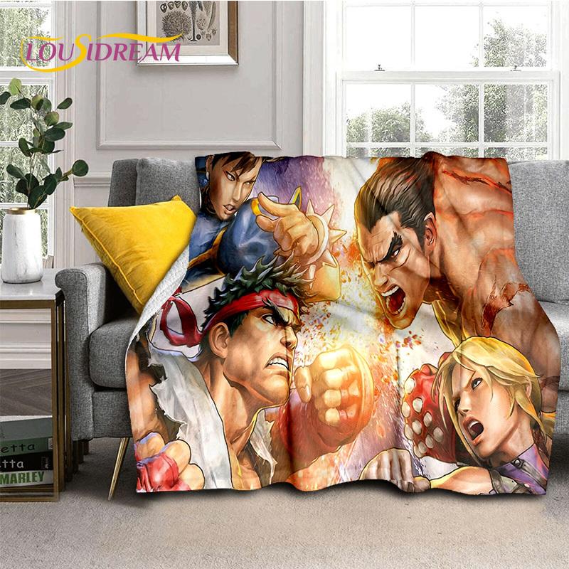 Lastest Retro Game Street Fighter SF Soft Blankets,Keep Warm Throw Blanket Comfortable Blanket for Picnic Beds Sofa Home Bedroom