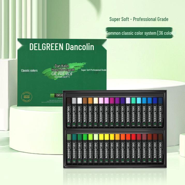 Dan Ke Lin Third Gen Super Soft 36-Color Oil Pastel Set - Advanced Gray White Oil-Based Crayons