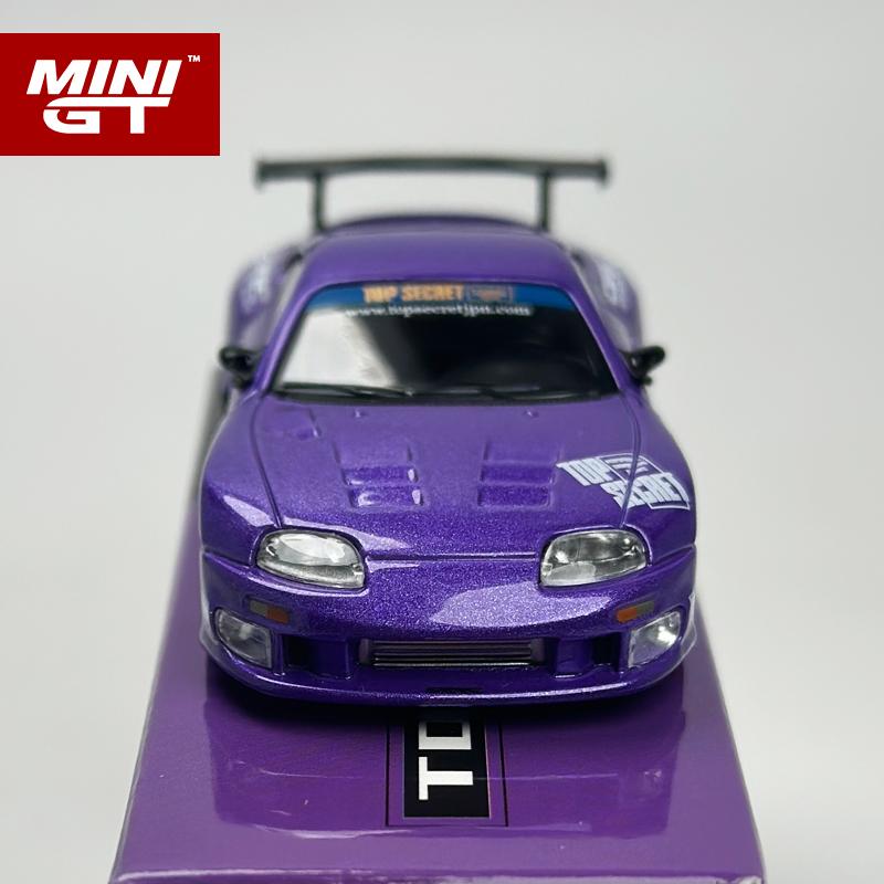 QEZT6 MINIGT 1:64 Toyota Supra A80 Top Secret GT-300 Top Secret Purple MGT Alloy Car Model 1067
