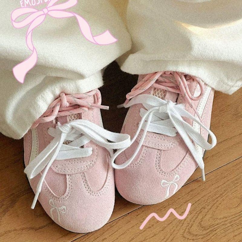 Niche pink women's shoes sweet and versatile new shoes flat commute leisure sports
