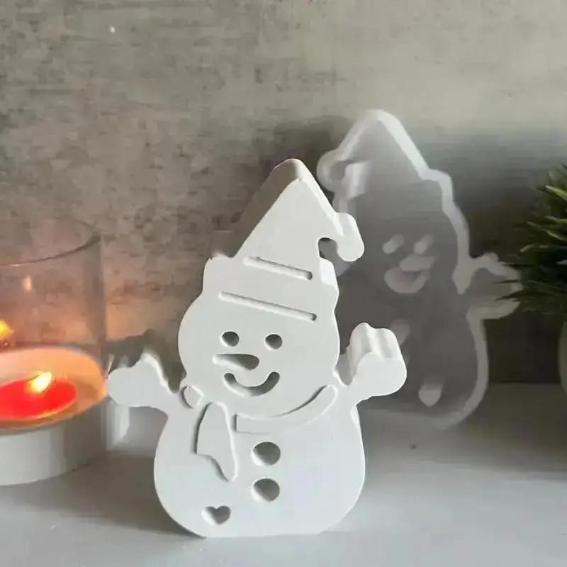New Cute Snowman Shaped Candle Mold Christmas Creative DIY Handmade Mold Resin Soap Mold Christmas Gift Wholesale