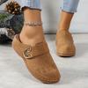 Summer European and American bag head half-tray shoes large size belt buckle round head slippers