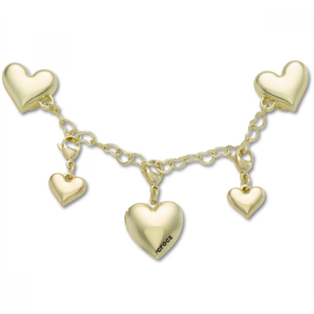 Crocs Gold Heart Chain Jibbitz Pack FREE