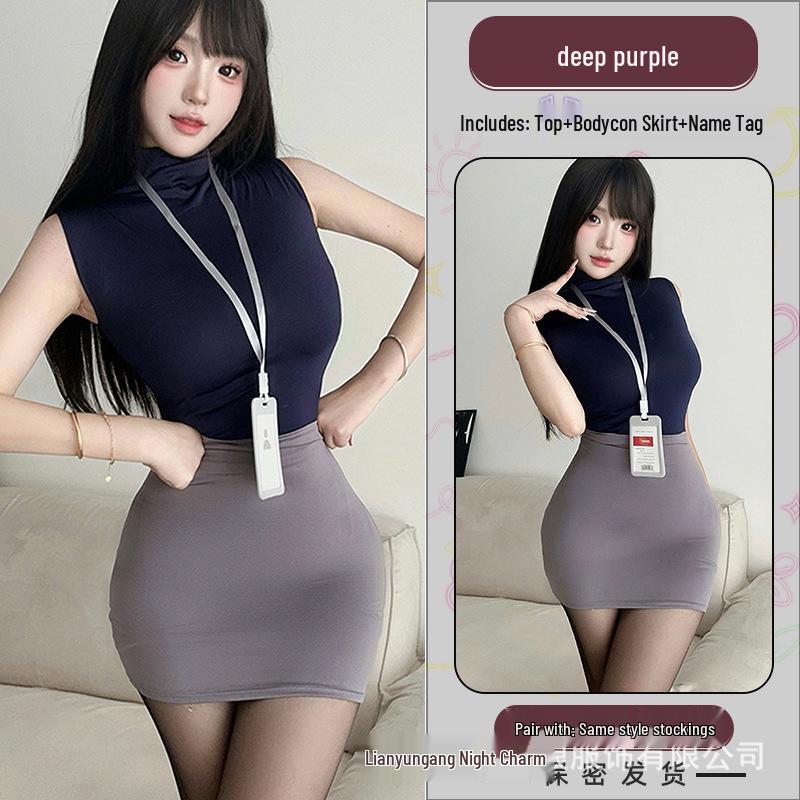 Elegant Mature Sister OL Secretary Dress: Professional Bodycon Skirt Suit