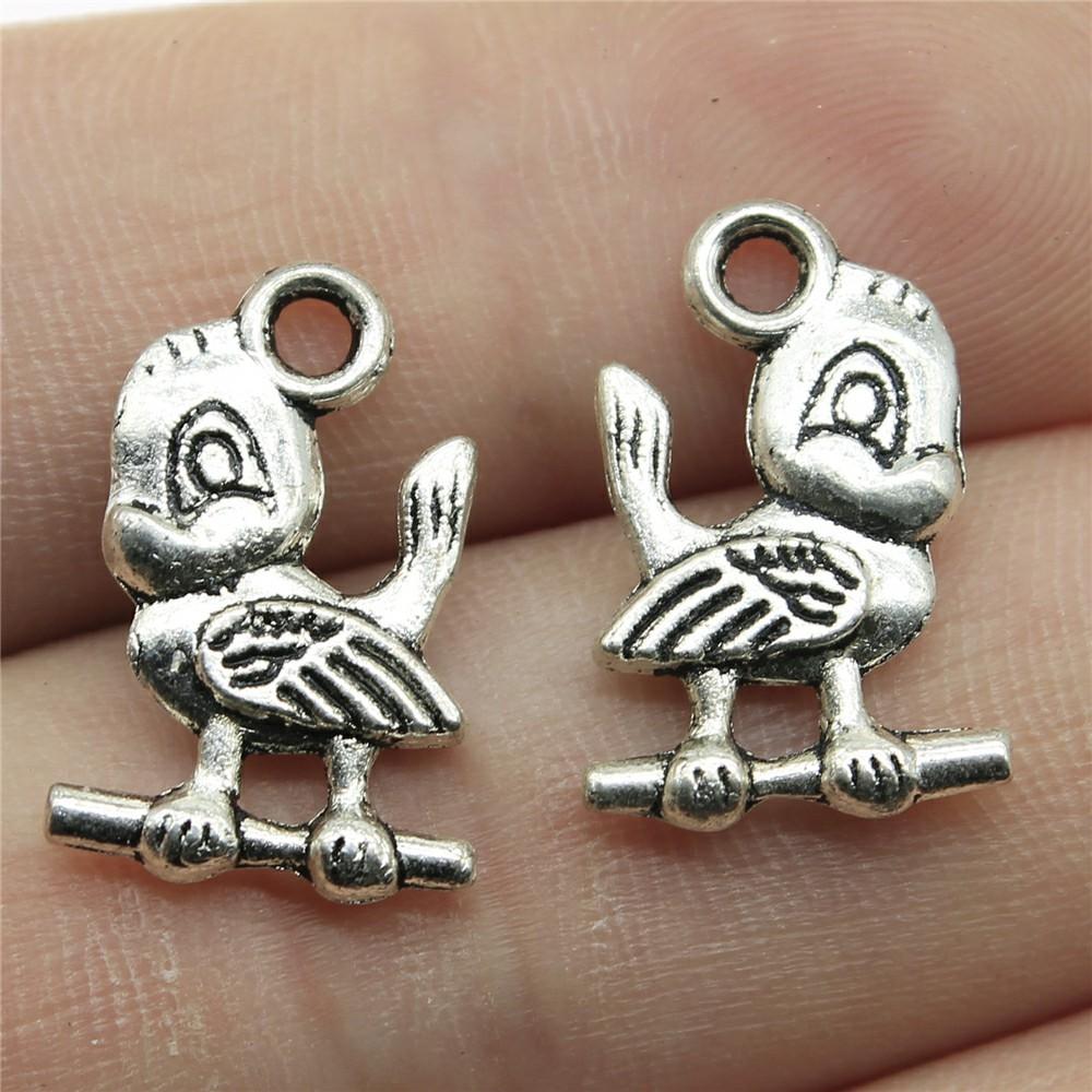 10pcs Bird Charms Antique Silver Color Bird Charms Pendants For Bracelets Flying Bird Charms Making Jewelry