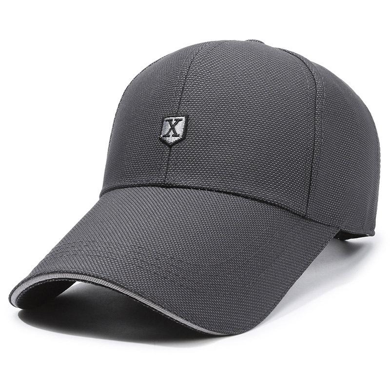 Весенне-летняя шляпа с длинными полями, мужская бейсбольная кепка с вышивкой, солнцезащитная кепка, кепка для рыбалки на открытом воздухе серый