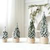 1pcs PE Flocked Mini Christmas Tree Decor Desktop Tabletop Party Decoration for Window Display Green Festive Ornament