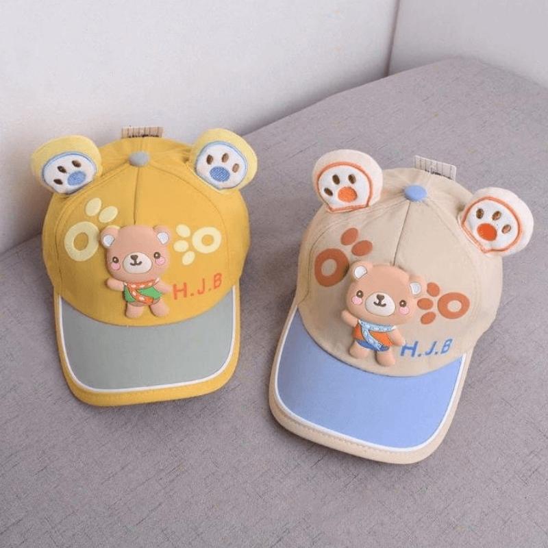 Children's Cartoon Bear Baby Baseball Cap Summer Boys Girls Sunshade Peaked Caps Cute Travel Kids Sun Hats