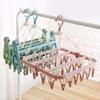 1 Pcs 32 Clips Folding Clothes Hanger Dryer Windproof Socks Underwear Drying Rack Baby Clothes Hangers Organizer Laundry Rack