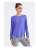 Women's Breathable Long Sleeve Round Neck Yoga Top - Slim Fit Running Fitness T-Shirt