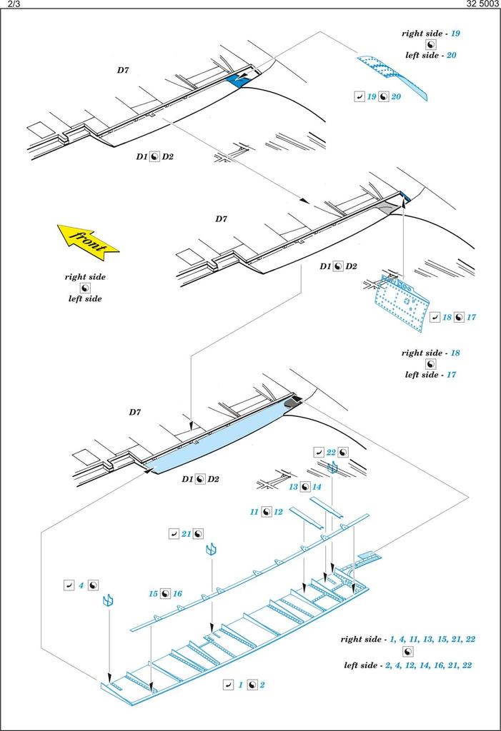 eduard Supermarine Spitfire Flap di Atterraggio Parti Incise Kotali Parti di Modello in Plastica EDU325003 1/32 Mk.Vb (per i modelli) (Aeromobile)